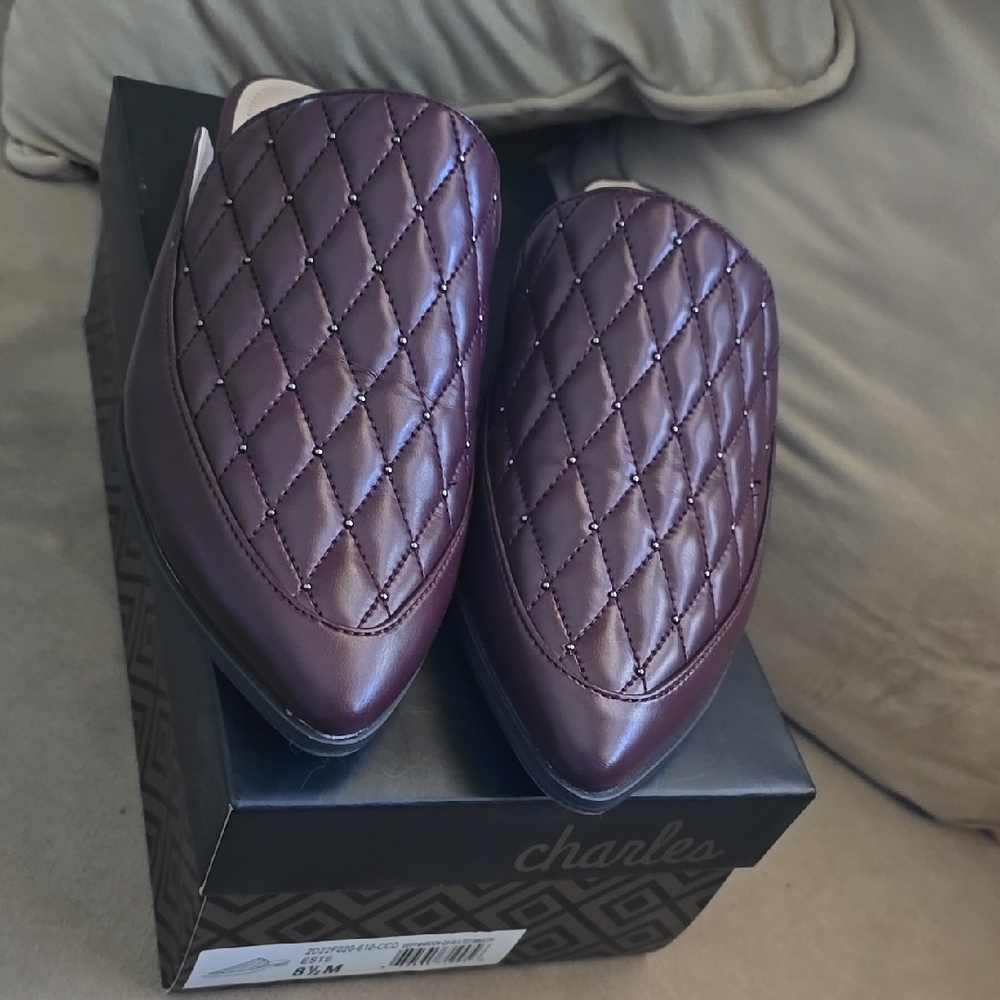 Charles by Charles David Maroon Red Mules Shoes Size 8.5 Red